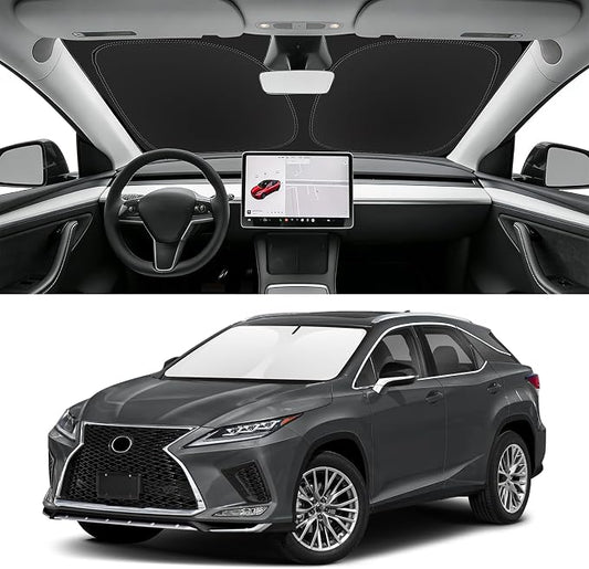 Custom Fit Windshield Sun Shade for Lexus RX 350 450h 2016-2022, Blocks UV & Heat, Front Window Sunshade Car Accessorie, Easy Fold & Store Keep Your Car Cooler