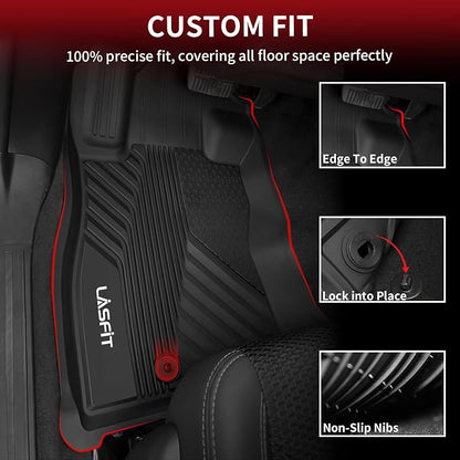 LASFIT Floor Mats Fit for Subaru Forester 2024 2023 2022 2021 2020 2019 | All Weather TPE Custom Fit Easy Clean Durable No-curling Floor liners for Subaru Forester 2019-2024 1st & 2nd Row Car Mats