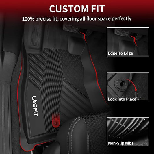 LASFIT Floor Mats Fit for Subaru Forester 2024 2023 2022 2021 2020 2019 | All Weather TPE Custom Fit Easy Clean Durable No-curling Floor liners for Subaru Forester 2019-2024 1st & 2nd Row Car Mats