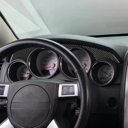 Compatible with Dodge Charger 2008 2009 2010 Real Premium Soft Carbon Fiber Decor Car Speedometer Panel Upper Part Sticker Interior Accessories Decal Cover Black