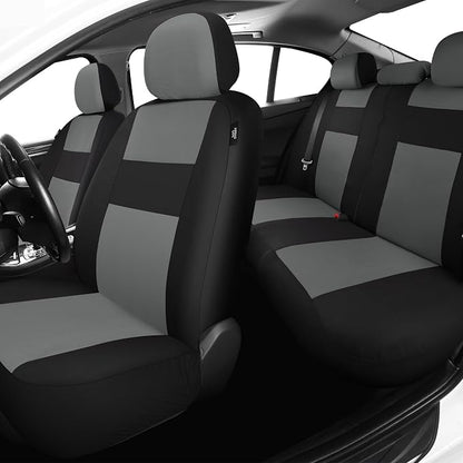 VarCozy Seat Covers for Car Front Pair, Breathable Cloth Front Car Seat Covers, Universal Cloth Seat Covers for SUV Sedan Van, Automotive Interior Covers, Airbag Compatible