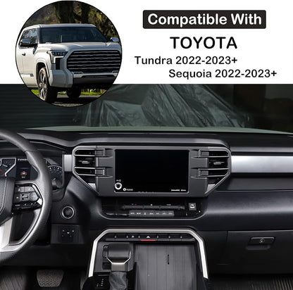 Aunginsy Center Console Air Outlet Trim Cover Compatible with Toyota Tundra/Sequoia 2022-2026, Air Conditioning A/C Vent Panel Large Frame Protective Cover Decorator ABS Accessories, For 8-inch Screen