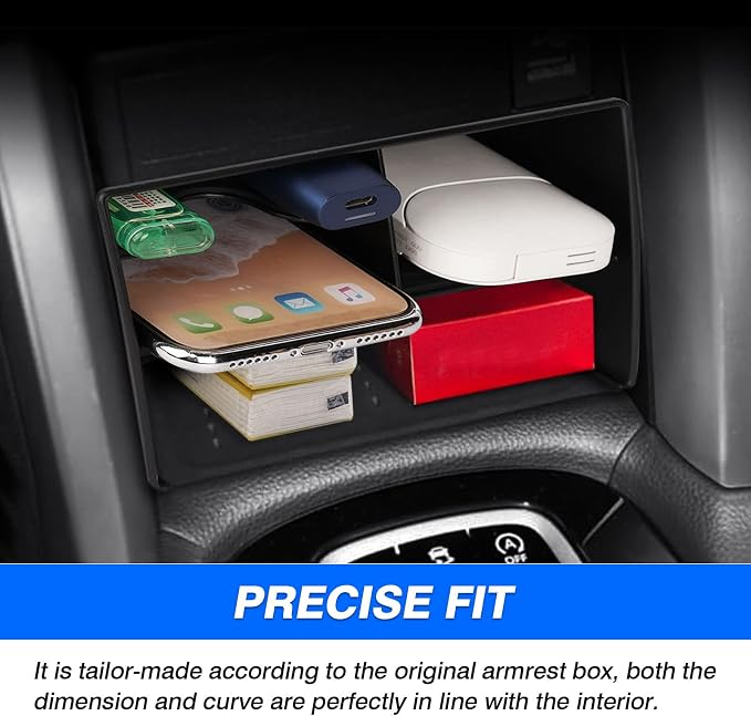 Autorder Center Console Organizer for Toyota Corolla Cross 2022-2025 Without Wireless Charger Accessories Armrest Storage Box Secondary Insert Tray Black(Not for Corolla)
