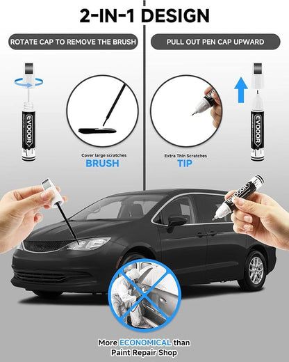 Ceramic Gray(PDN) Touch Up Paint Compatible with Chrysler Exact Match 2 in 1 Touch up Paint for Chips and Nicks Repair with 2pcs Disposable Micro Applicators