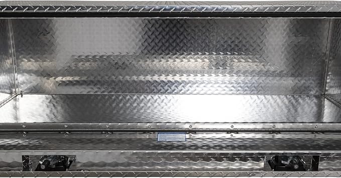 Buyers Products 1705125 Diamond Tread Aluminum Topsider Truck Box with Lockable T-Handle Latch, 18 x 24 x 60 Inch, Truck Storage and Organizer, Made in the USA, Silver