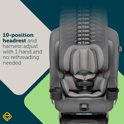 Safety 1st EverSlim 4-in-1 Convertible Car Seat, SecureTech Chest Clip, Ultra-Slim, 4-Mode Infant to Booster, Baby Car Seat, 5-100 lbs, Memory Foam, Fiddlehead