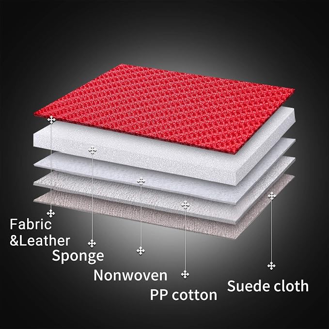 Coverado Front Seat Covers, Universal Seat Covers for Cars, Breathable Fabric&Leather Car Seat Protector, Front Car Seat Covers, Seat Covers Waterproof, Driver Seat Cover Fit for Most Cars, BlackRed
