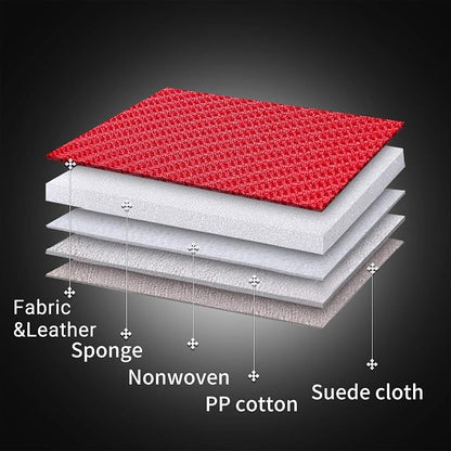 Coverado Front Seat Covers, Universal Seat Covers for Cars, Breathable Fabric&Leather Car Seat Protector, Front Car Seat Covers, Seat Covers Waterproof, Driver Seat Cover Fit for Most Cars, BlackRed