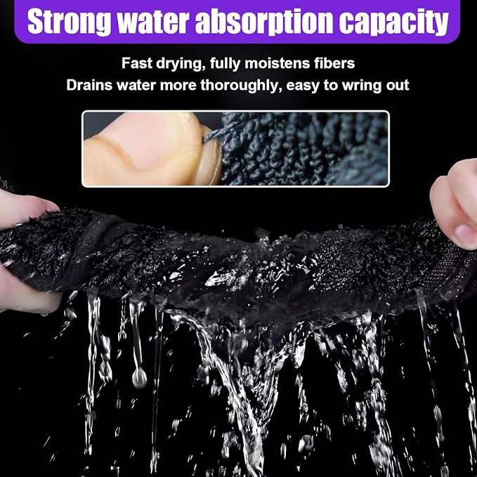 Microfiber Car Drying Towel - 16" x 24" Ultra Absorbent Cleaning Cloth with Twisted-Loop Design - Microfiber Towel for Car Detailing/Household, Without Streaks or Scratches (1PC)