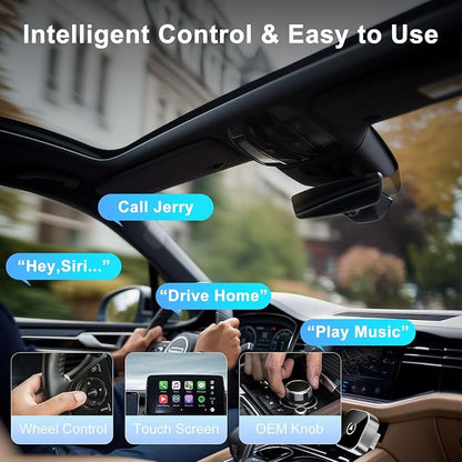 Wireless CarPlay Adapter Upgrade Wired CarPlay to Wireless for iPhone & Android, Support CarPlay & Android Auto 2 in 1,USB/Type C,Plug and Play Stable Connection for Cars with Built-in Wired Car Play