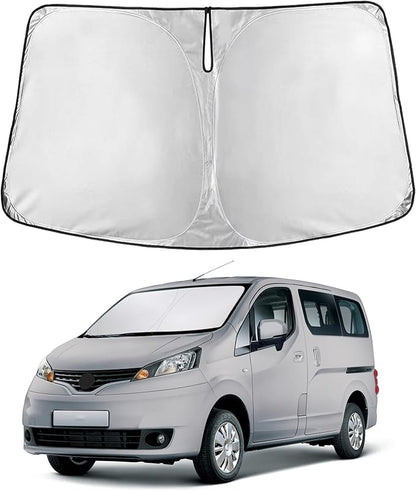 EcoNour Windshield Sunshade Compatible for Nissan NV 200 2014-2019 2020 2021, Sun Visor for Front Windshield & Window Sun Shade Cover, UV Heat Blocker & Protector, Car Accessories