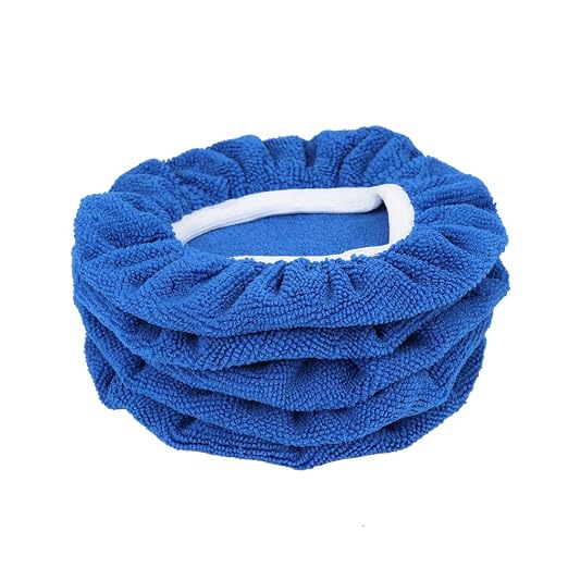 X AUTOHAUX 5pcs Car Polisher Pad Bonnet 7-8 Inch Soft Microfiber Polishing Buffing Pad Cover