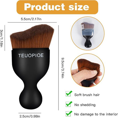 Car Interior Cleaning Brush, Car Duster Interior,Car Detailing Brush Dusting Brush,Car Interior Cleaning Tool, Auto Soft Hair Car Brush,Auto Interior Dust Brush for Air Vents（Bronze）