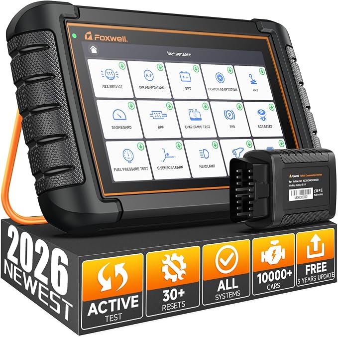 2026 FOXWELL Scanner NT809BT OBD2 Scanner Diagnostic Tool with 30+Resets, All System Bidirectional Scan Tool for All Vehicles, CAN-FD, FCA Autoauth, 3-Yr Free Update, AutoVIN, Wireless 65-Foot, Orange