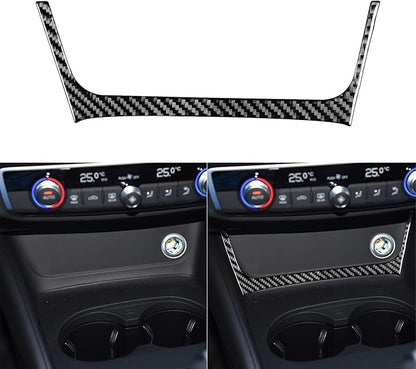 Real Premium Carbon Fiber Decor Compatible with Audi A3 S3 RS3 8V 2013 2014 2015 2016 2017 2018 2019 Car Center Console Power Outlet Sticker Frame Interior Accessories Decal Black