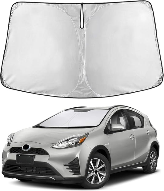 EcoNour Windshield Sunshade Compatible for Toyota Prius C 2012-2017 2018 2019, Sun Visor for Front Windshield & Window Sun Shade Cover, UV Heat Blocker & Protector, Car Accessories