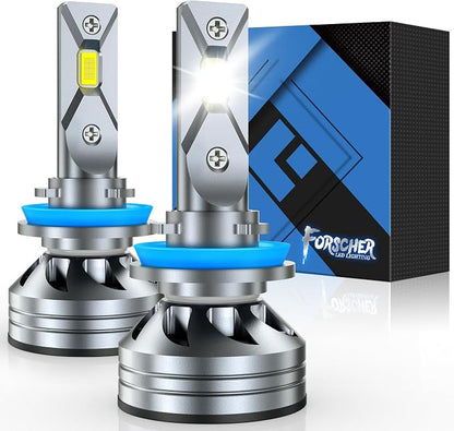 FORENNER NextGen & Upgraded H11 H9 H8 Bulbs, 45000LM 12X Super Bright, 6500K 1:1 Size 3-Min Direct Replacement H9 H8 Fog Bulb for Off-Road Use Glare-Free, Tire Light Assemblies Pack of 2