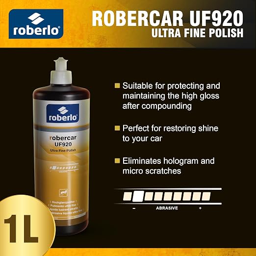 Roberlo ROBERCAR UF920 Ultra Fine Polish - Premium Buffing, Cutting, & Polishing Compound for Automotive Paint Restoration, Polishing Kit - 1KG - High-Gloss Finish