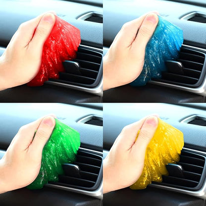 DNA MOTORING 4 Pack Car Cleaning Gels, Auto Detailing Tools Cleaning Putty Car Interior Cleaner Slime, Car Jelly Cleaner, Keyboard Cleaner, Car Cleaning Supplies, gifts for Men Women, TOOLS-00150