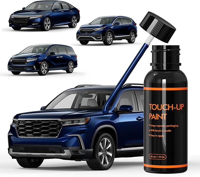 B588P Obsidian Blue Pearl Touch Up Paint for Honda, DIY Car Paint Scratch Repair Kit, Automotive Paints, Quick & Easy Fix Scratch Repair for Civic/CR-V/Odyssey/Accord/Pilot/HR-V/Fit/Passport