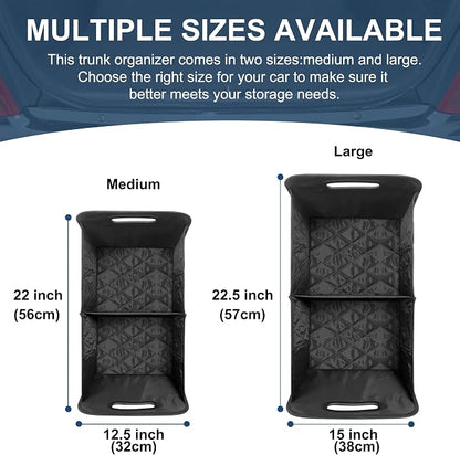 Deosk Car Trunk Organizer for SUV, Car Organizers and Storage with Reinforced Handles, Car Accessories for Women/Men 70L Waterproof Polyester Trunk Organizer(Large, Charcoal)