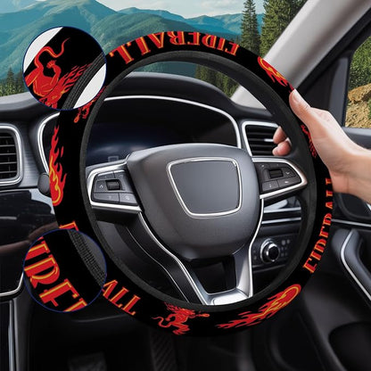 GENANY Drink Pattern Steering Wheel Cover, Non Slip Polyester Car Wheel Protector for Car SUV Truck, Universal 15 Inch
