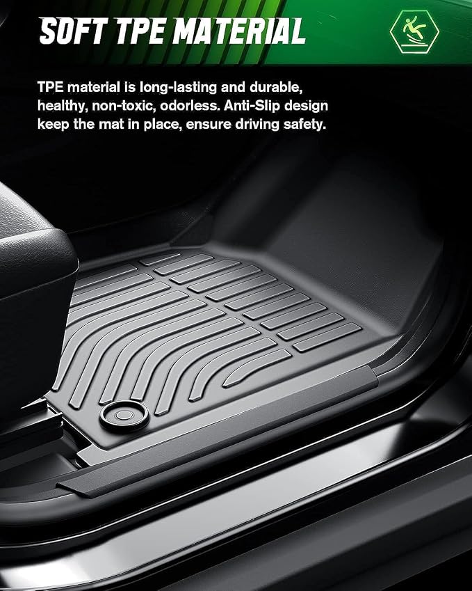 VIWIK Floor Mats Fit for Kia NIRO EV 2023 2024 Car Mats All Weather Custom Floor Liners Full Set 1st and 2nd Row Front & Rear Automotive Accessories TPE Black Odorless Waterproof