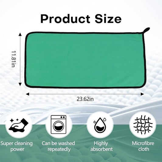 Hovom 3PCS Car Microfiber Towels, 23.62"×11.81" Lint-Free Microfiber Towels for Cars Wash Drying, Super Absorbent Cleaning Cloths, Reusable Washing & Detailing Towel, Car Cleaning Supplies (Green)