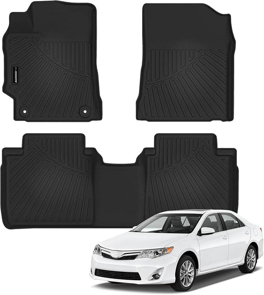 Auxko All Weather Floor Mats for Toyota Camry 2012-2017 All Season TPE Accessories Guard Odorless Anti-Slip Floor Liners for Toyota Camry 2012 2013 2014 2015 2016 2017