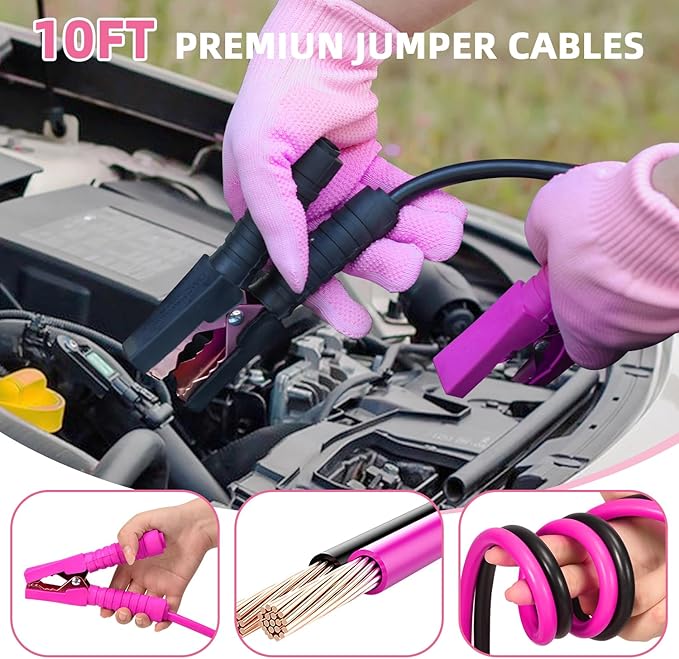 VEIVIE 23Pcs Roadside Emergency Car Kit for Vehicles, Car First Aid Kit Emergency Kit with Jumper Cables,Car Safety Kits, Tow Strap, Tool Kit, Road Trip Assistance for Men, Women, New Driver Gifts