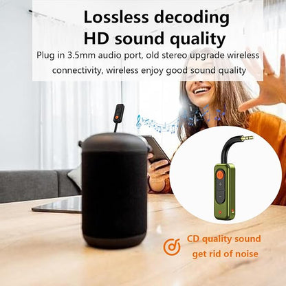 Bluetooth 5.4 Audio Receiver,3.5mm AUX Wireless Audio Adapter,Bluetooth Receiver for Car,Home Stereo,TV,Computer,Gym,Support aptX Low Latency