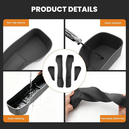 Autorder Door Side Storage Box for 2026 Toyota RAV4 Accessories - 4PCS Waterproof TPE Front & Rear Door Side Pocket Organizer Tray - Black