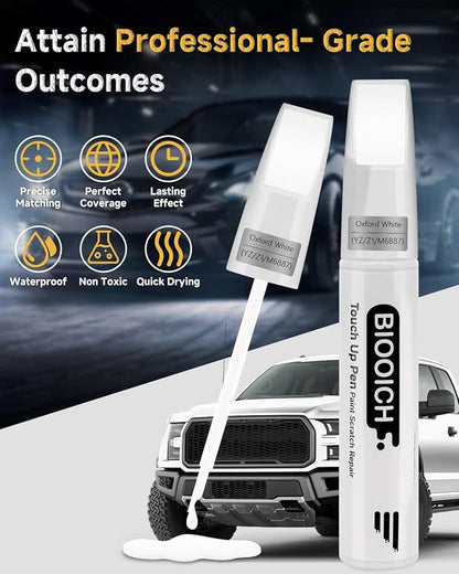 Touch Up Paint Pen Exact Color Match Car Chip and Scratch Repair (for Ford, Oxford White(YZ/Z1/M6887))