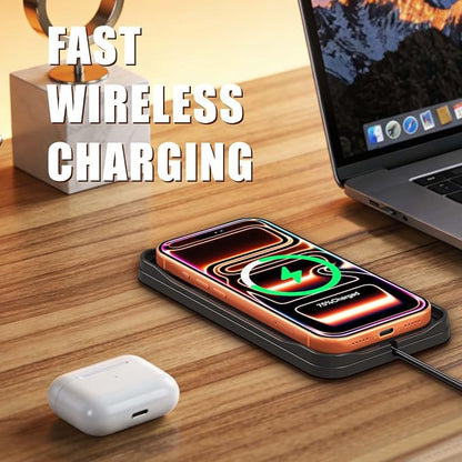 Wireless Car Charger Pad for iPhone17/16/15/14/13/12, Non Slip Fast Wireless Charging Pad for Car Dashboard Console, Portable USB A Wireless Phone Charger for Vehicle Travel Office