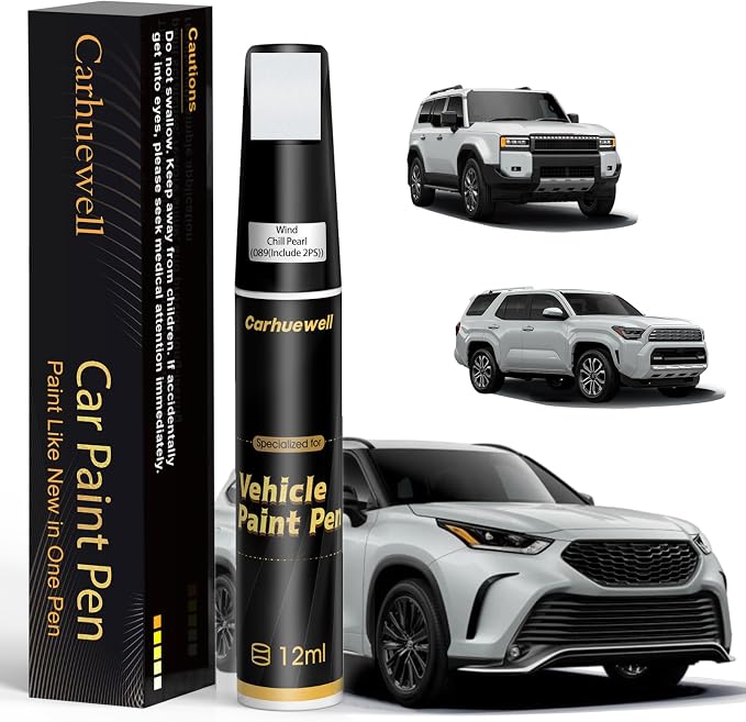 089(Include 2PS) Wind Chill Pearl Touch Up Paint Compatible with Toyota, Exact Match Car Paint Pen Automotive Scratch Repair Remover Kit Quick & Easy Solution for Vehile Chips and Nicks
