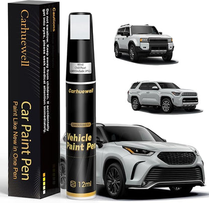 089(Include 2PS) Wind Chill Pearl Touch Up Paint Compatible with Toyota, Exact Match Car Paint Pen Automotive Scratch Repair Remover Kit Quick & Easy Solution for Vehile Chips and Nicks