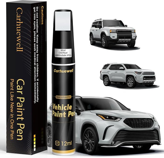 089(Include 2PS) Wind Chill Pearl Touch Up Paint Compatible with Toyota, Exact Match Car Paint Pen Automotive Scratch Repair Remover Kit Quick & Easy Solution for Vehile Chips and Nicks
