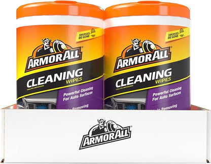 Armor All Car Cleaning Wipes, Wipes for Car Interior and Car-Exterior, 90-Wipes Each (Pack of 6)