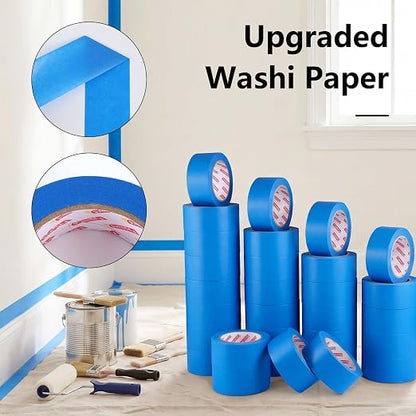 30Rolls Painters Tape 2 Inch Wide, Blue Masking Tape Bulk, 1.89 in x 55 Yd Blue Tape for Wall Painting Home Improvement DIY Crafts, Total 1650 Yards
