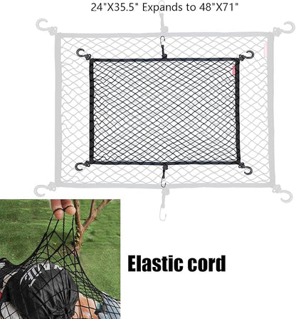 MAMIKO Cargo Net for Utility Folding Wagon, Garden Cart, Folding Trolley Cart, Beach Cart, Made of Heavy-Duty Elastic Nylon net 24"X35.5"to 47"×71"