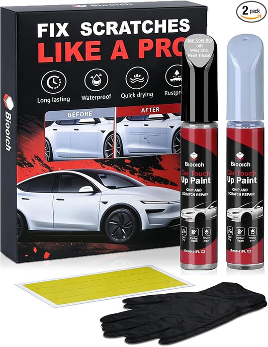 Wind Chill Pearl Tricoat 089 for Toyota Touch Up Paint Kit[2K Clear Coat Included],Exact Color Match Touch Up Paint for Chip and Scratch Repair