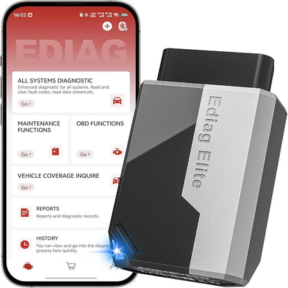 Ediag Elite KINGBOLEN Bluetooth OBD2 Scanner, Lifetime NO Cost Update Bidirectional Scan Tool for iOS & Android, Wireless Full System Car Diagnostic Scanner, 15+ Reset Service, CANFD, FCA AutoAuth