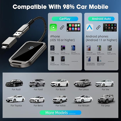 Wireless CarPlay Adapter for Apple iPhone, Multi-User Seamless Connection