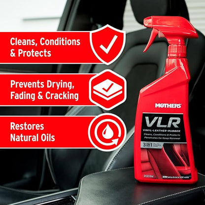 Mothers VLR Vinyl-Leather-Rubber Care, 1 gal. — Cleans, Conditions & Protects In One Step – pH Balanced Formula with Neatsfoot Oil & Lanolin To Protect Against Drying, Fading & Cracking (06522)