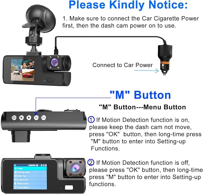 1080P Dual Dash Camera for Car Front and Inside Dashcam Car Security Video Recorder,170°Wide Angle Vehicle Cam,WDR,G-Sensor,2’’ IPS Screen,Loop Recording,Night Vision (Dual Dash Cam with 32G Card)
