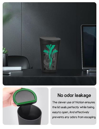 BMZX Car Trash Can with Lid Small Cup Holder Door Pocket Garbage Can Trash Bin Trash Container Fits Auto Home Office, Black 2Pcs