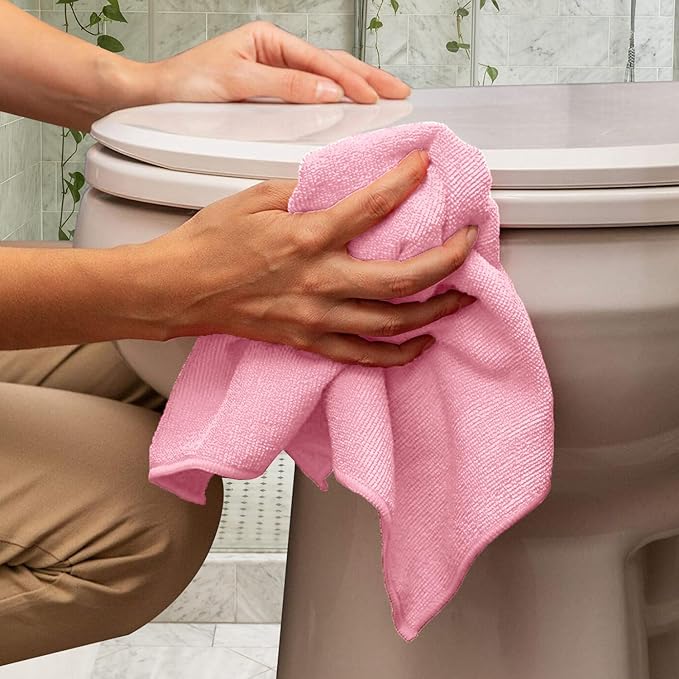 Avalon Towels Microfiber Cleaning Cloths (Value Pack of 48) - Size 16 x 16 Inches, Highly Absorbent Cleaning Rags, Lint Free, Reusable and Washable, Microfiber Towels for Cars
