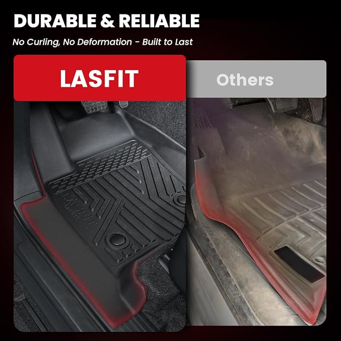 LASFIT Floor Mats for Toyota 4Runner 2025 2026 (Only Fit Hybrid), All Weather TPE Custom Fit Floor Liner for 4 Runner TRD/Limited/Platium 6th gen Front&Rear Car Mats, Black
