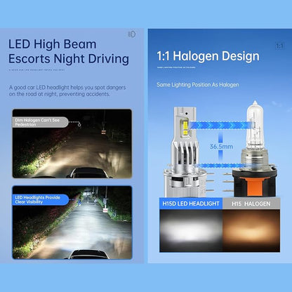 LED Headlight Bulbs Fit for 2012-2018 Volkswagen Golf Passat GTI Tiguan 90W 9000LM 6000K Car Specific Adapters DRL Lights Plug and Play High Beam Headlamp Driving Lights Fog Lights