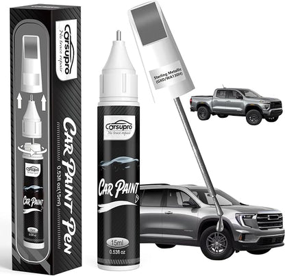 Sterling Metallic(GXD/WA130H) for GMC Touch Up Paint Pen, 2 in 1 Car Scratch Remover with Pen Tip and Brush, Precise Color Match for Car Paint Scratch Repair, Quickly and Easily Fix Chips and Nicks
